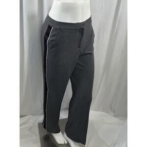 Ann Taylor Sides Stripes Zipper Hem Trousers, Gray, Black & White, Sz: M, 76-15